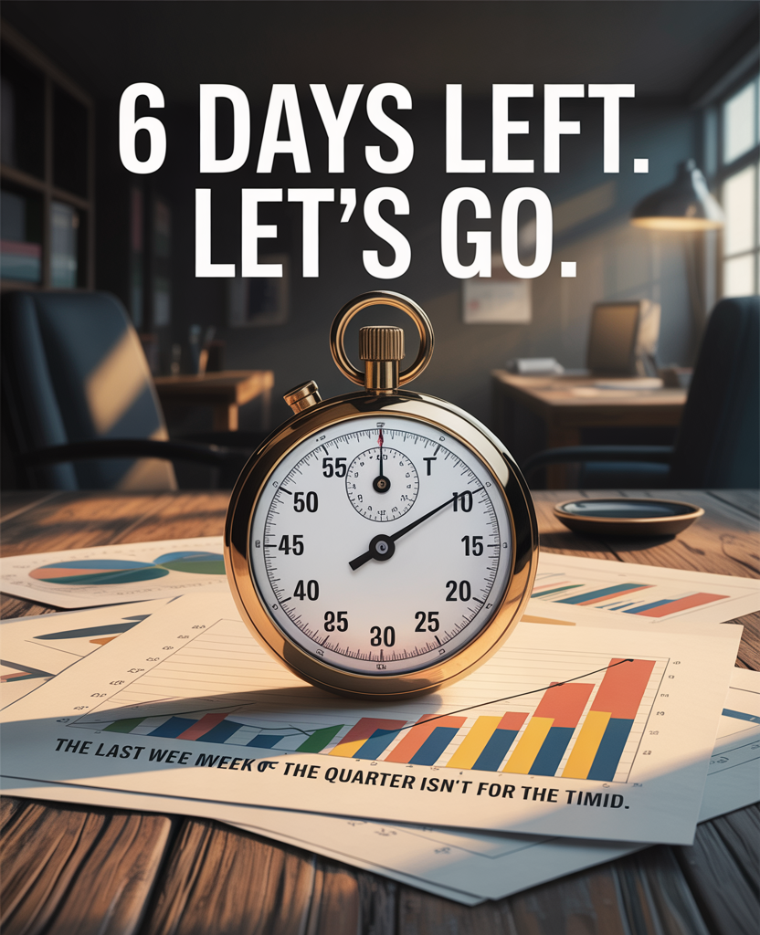 6 Days Left in Q2. Finish STRONG!