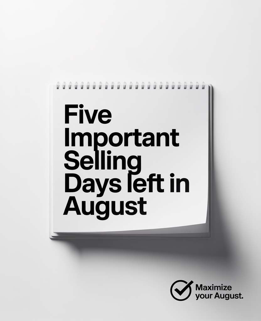 Five IMPORTANT selling days left in August